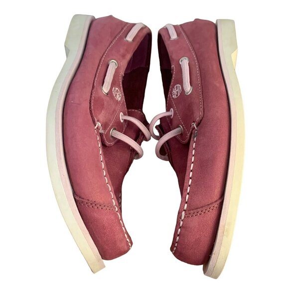 Timberland Leather Boat Shoes Womens Size 5.5 Pink Classic Deck - Picture 8 of 8